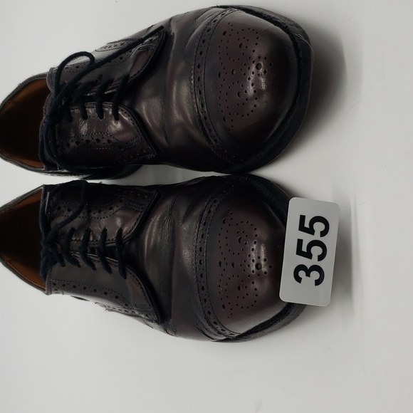 𝅺allen Edmonds Sanford Men 8D burgundy dress shoes cap toe lace up oxford brogue - Picture 9 of 9
